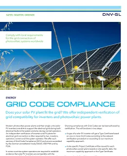 DNV GL Solar grid code compliance services