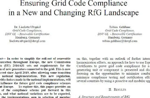 Ensuring Grid Code Compliance in a New and Changing RfG Landscape