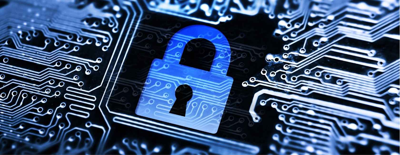 Security lock symbol on computer