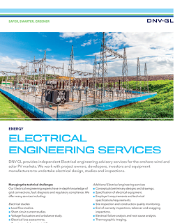Electrical engineering services to the wind industry