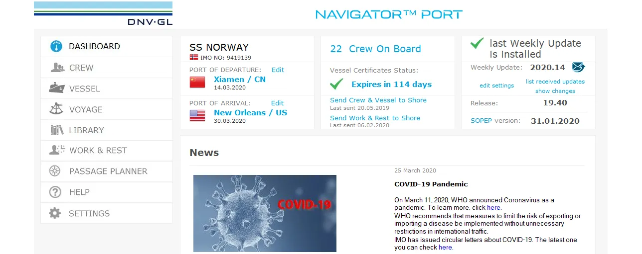 Navigator Port - Information concerning Covid-19