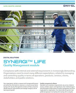 Synergi Life Quality Management module flier